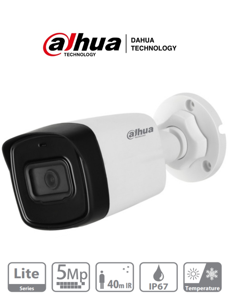 DAHUA HAC-HFW1500TL-28 - Camara Bullet de 5 Megapixeles/ Lente de 2.8 mm/ 111 Grados de Apertura/ IR de 40 Mts/ IP67/ Starlight/ DWDR/ Soporta: CVI/CVBS/AHD/TVI DAHUA HAC-HFW1500TL-28 - Camara Bullet de 5 Megapixeles/ Lente de 2.8 mm/ 111 Grados de Apertura/ IR de 40 Mts/ IP67/ Starlight/ DWDR/ Soporta: CVI/CVBS/AHD/TVI